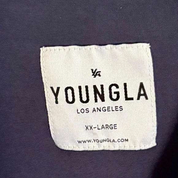 YoungLA Men's Navy Button Down Soft Silky Feel Shirt XXL - Picture 2 of 5